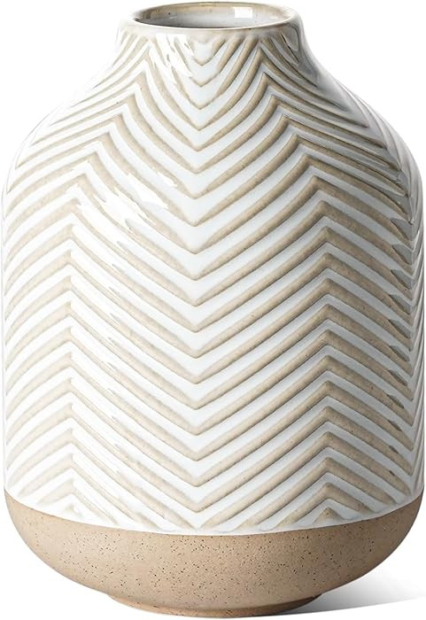 Small Boho Vase for Decor,Rustic Farmhouse Vase for Pampas Grass,Eucalyptus Set and Tiny Stem Flo... | Amazon (US)