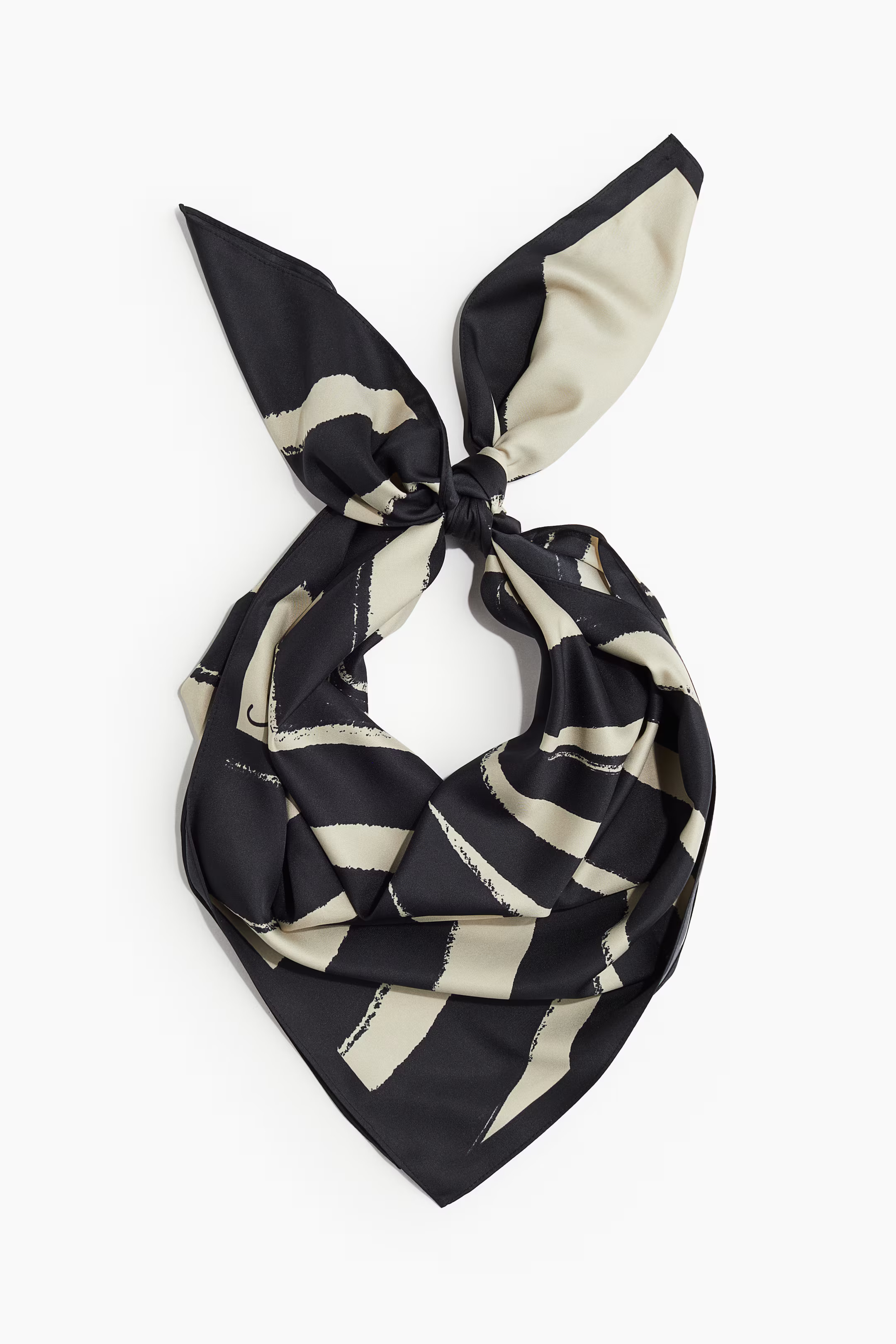 Patterned Scarf - Light khaki green/black - Ladies | H&M US | H&M (US + CA)