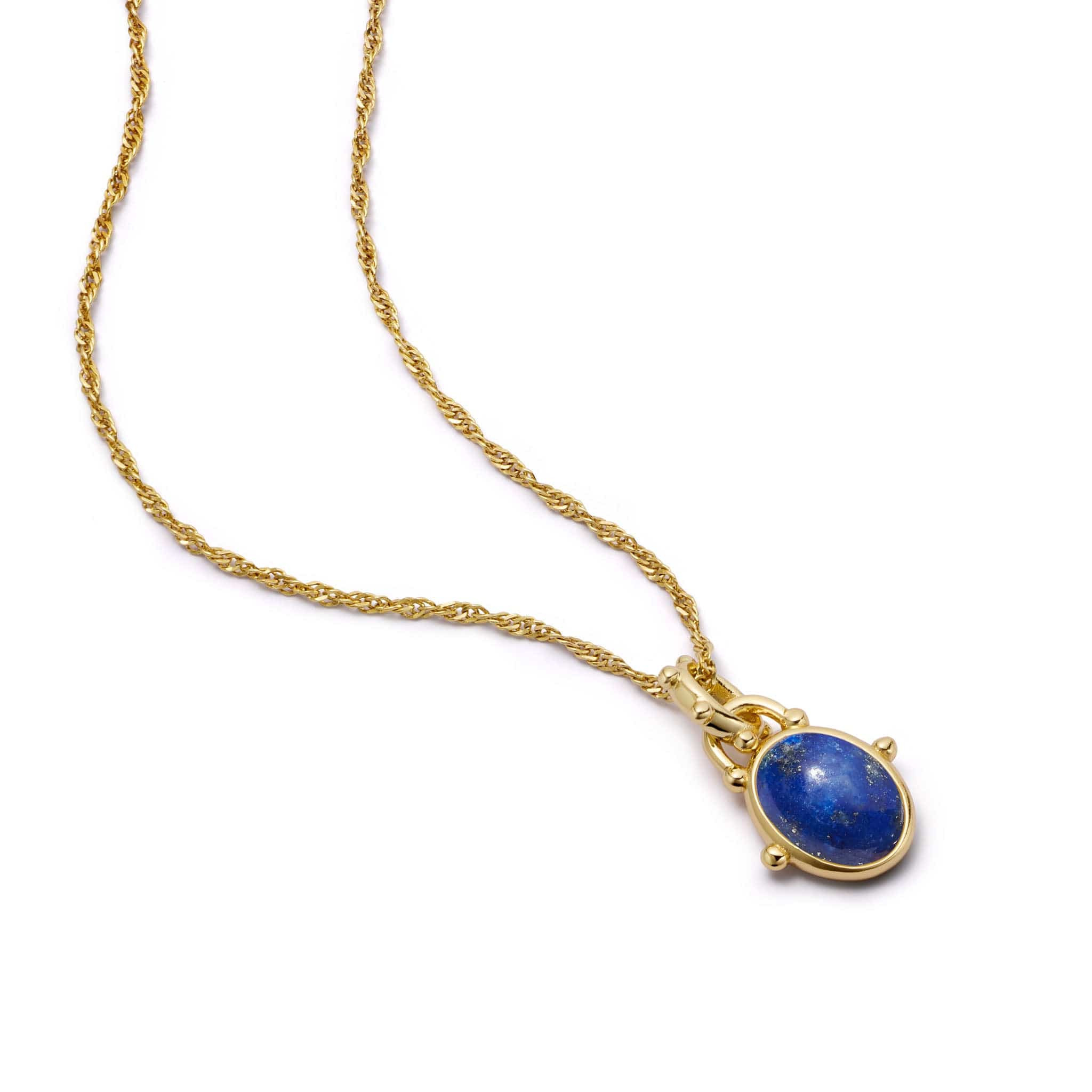 Amulet Lapis Necklace 18ct Gold Plate | Daisy London Jewellery