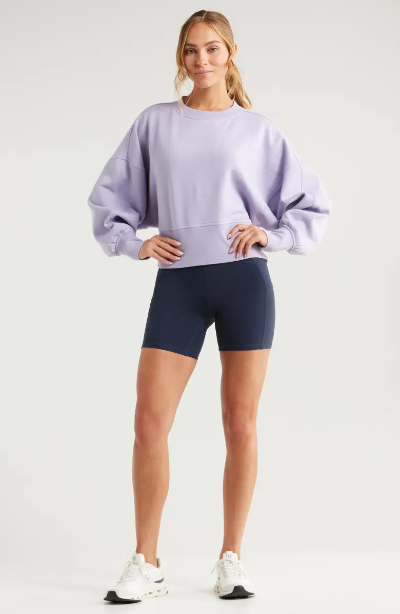 Zella Cloud Fleece Relaxed Sweatshirt | Nordstrom | Nordstrom