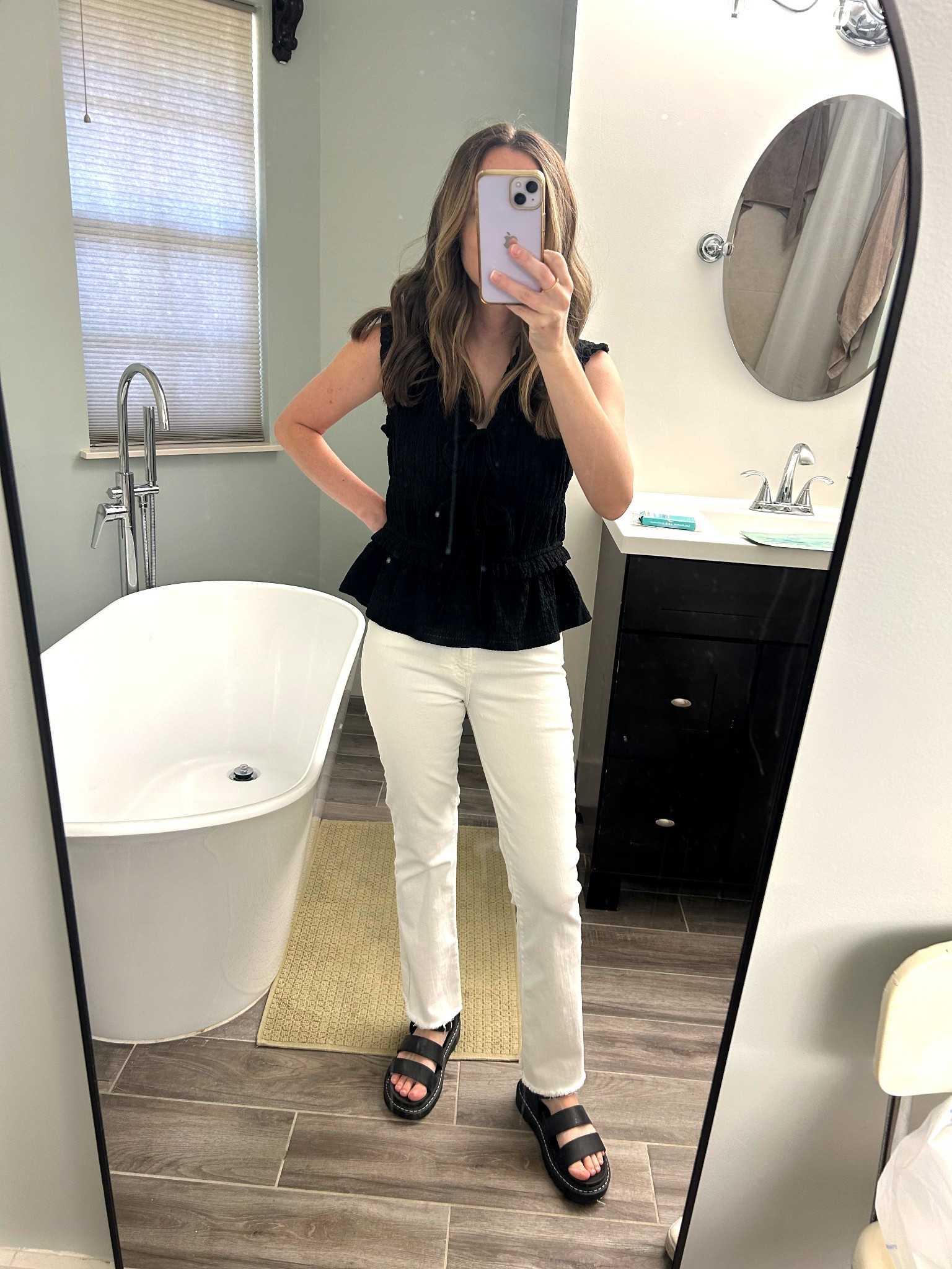 A little mix of high and low finds! My favorite white jeans that are so worth the investment and the cutest tie front top for less than $15!  A cute fit for workwear, teacher outfits, girls night, or date night!

#LTKPetite #LTKWorkwear