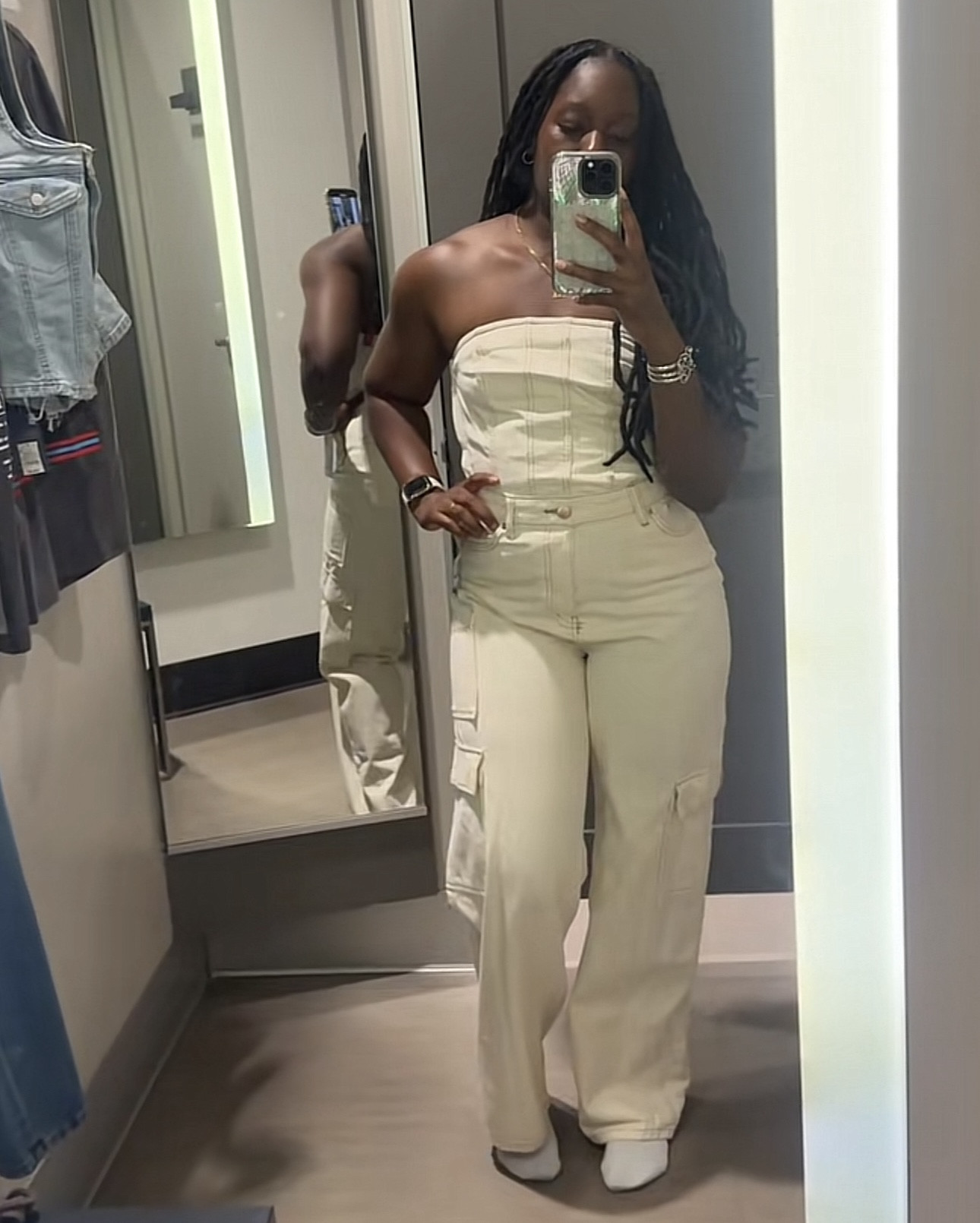 Women’s Tube Cargo Denim Jumpsuit - Wild Fable Off-White

#target #targetstyle