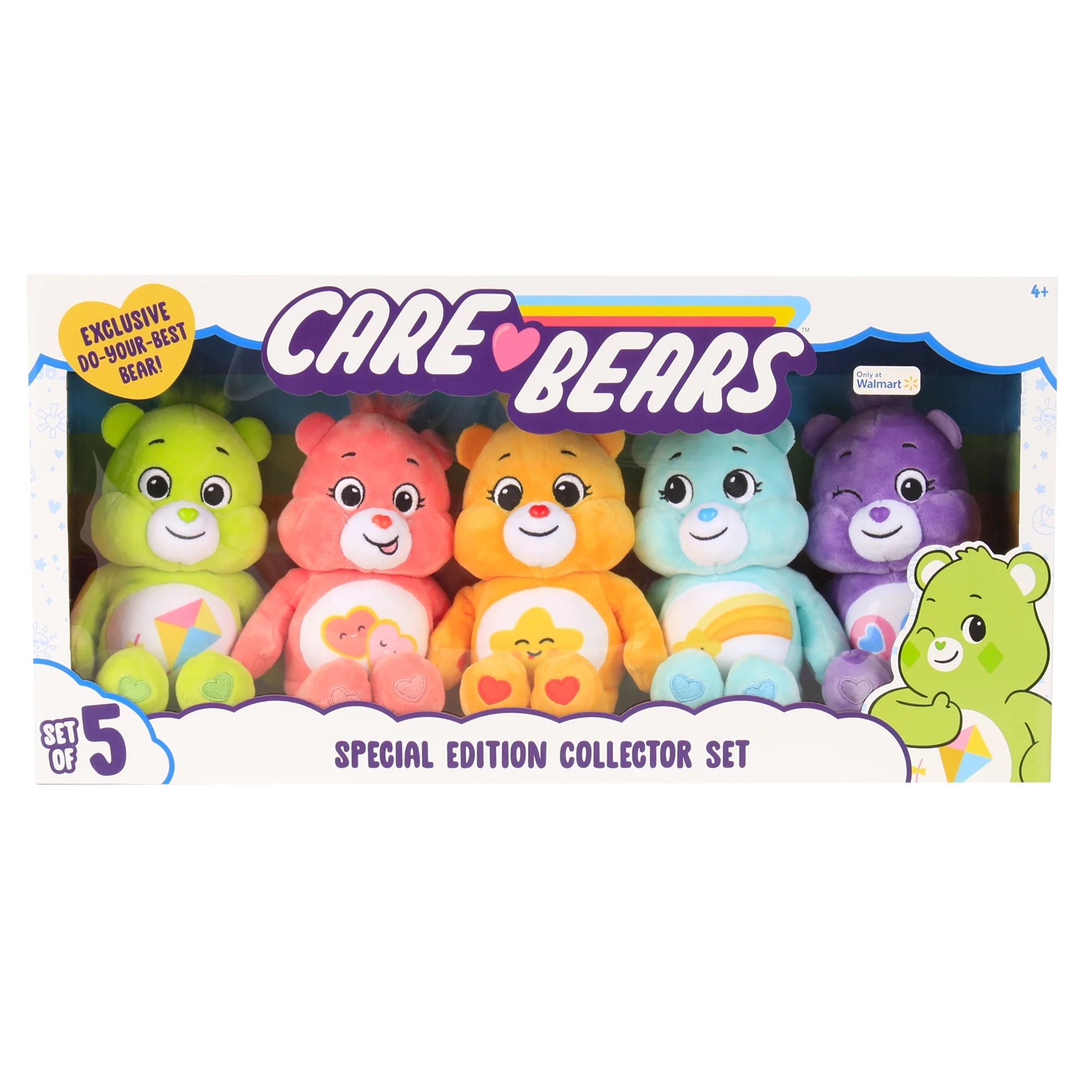 Care Bears 9" Bean Plush - Special Collector Set - Exclusive Do-Your-Best Bear Included! - Walmar... | Walmart (US)
