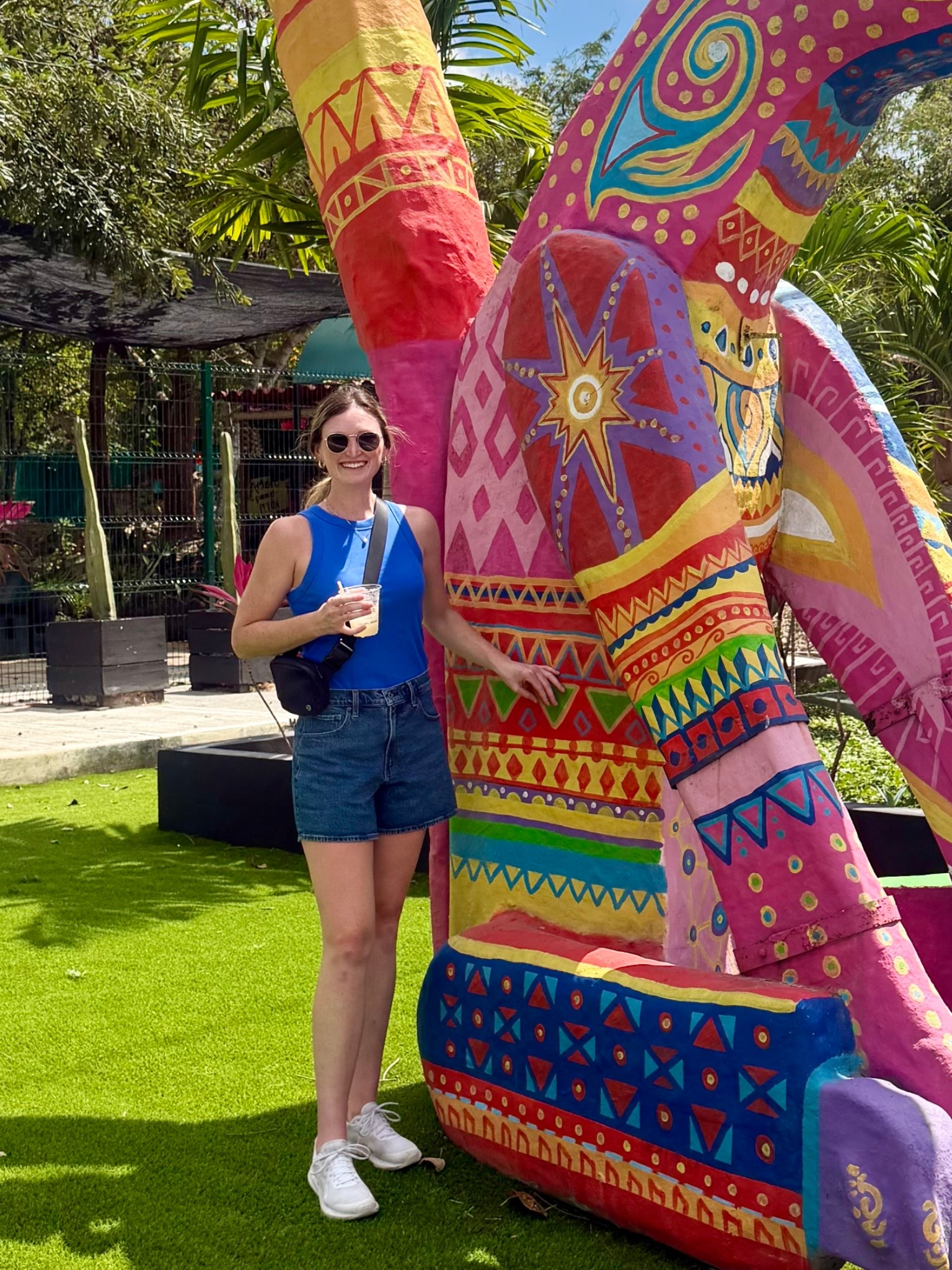 Spring or summer comfortable denim shorts and periwinkle tank top for active excursion or tour. Tall girl friendly denim shorts. Paired with black belt bag, comfortable white sneakers (sized up to L in tank, don’t carry exact color anymore, but linked exact tank top) 

#LTKTall #LTKspring #LTKTravel