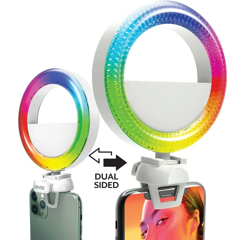 Bower Dual-Sided LED Light with Camera Mount - RGB Colors, White Modes, Special Effects , 4 Inche... | Walmart (US)