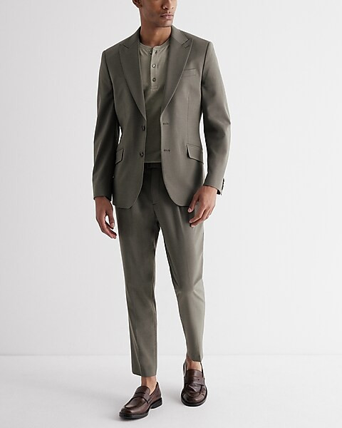 Extra Slim Olive Wool-Blend Modern Tech Suit Jacket | Express
