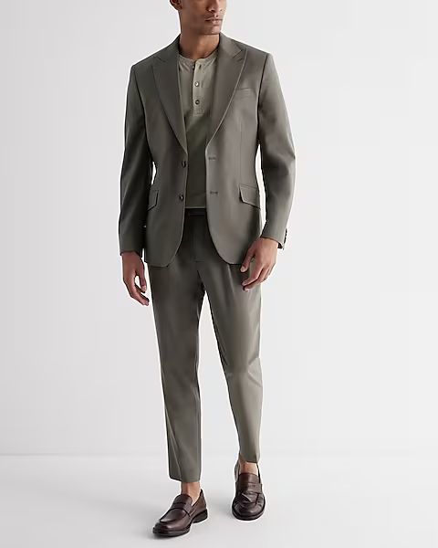Extra Slim Olive Wool-Blend Modern Tech Suit Jacket | Express
