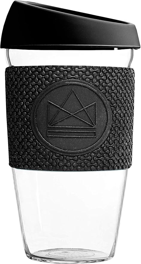 Neon Kactus Reusable Glass Coffee Cups/Travel Mugs 16oz (Black) | Amazon (CA)