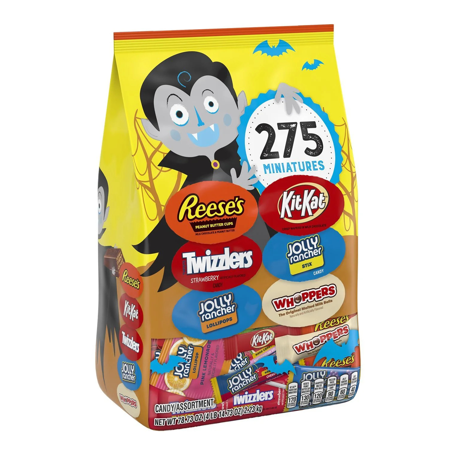 Hershey, Miniatures Chocolate and Fruit Flavored Assortment Candy, Halloween, 78.73 oz, Bulk Vari... | Walmart (US)