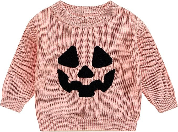 Baby Girl Boy Halloween Sweater Cute Pumpkin Print Toddler Infant New Born Sweatshirt Tops Warm F... | Amazon (US)