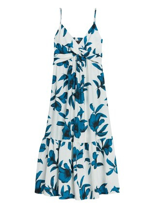 Floral Twist-Front Maxi Dress | Banana Republic (US)