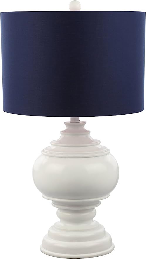 Decorator's Lighting 15544E Luxury 26" Burmese White Table Lamp with Navy Shade, Blue | Amazon (US)