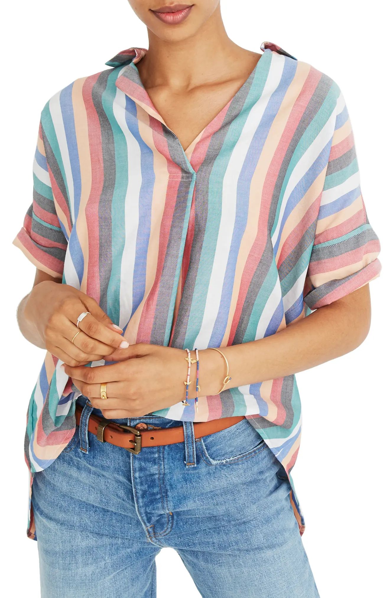 Courier Button Back Shirt | Nordstrom