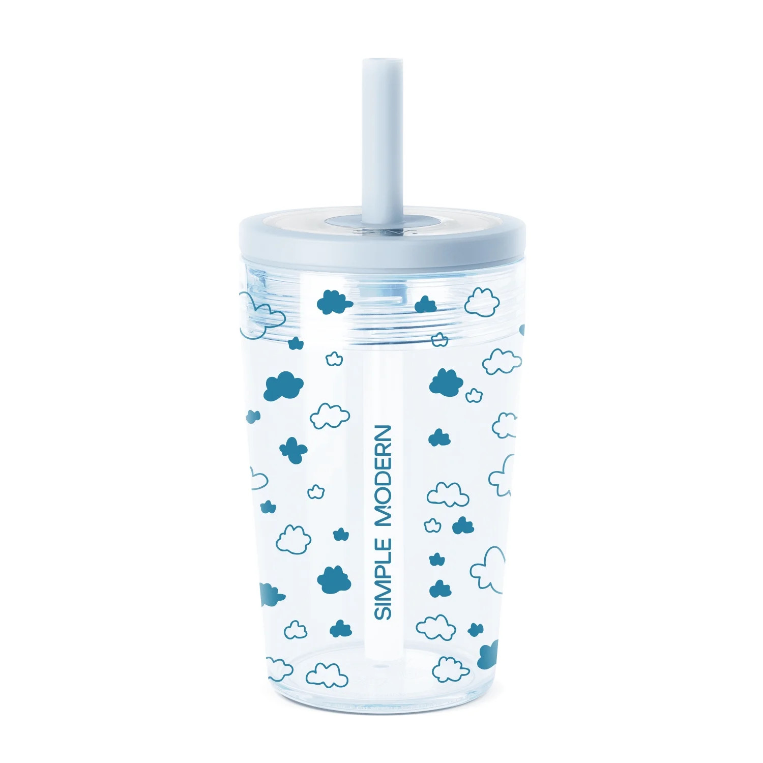 Simple Modern 12 fl oz Tritan Plastic Junior Tumbler with Silicone Straw Lid | Clouds | Walmart (US)