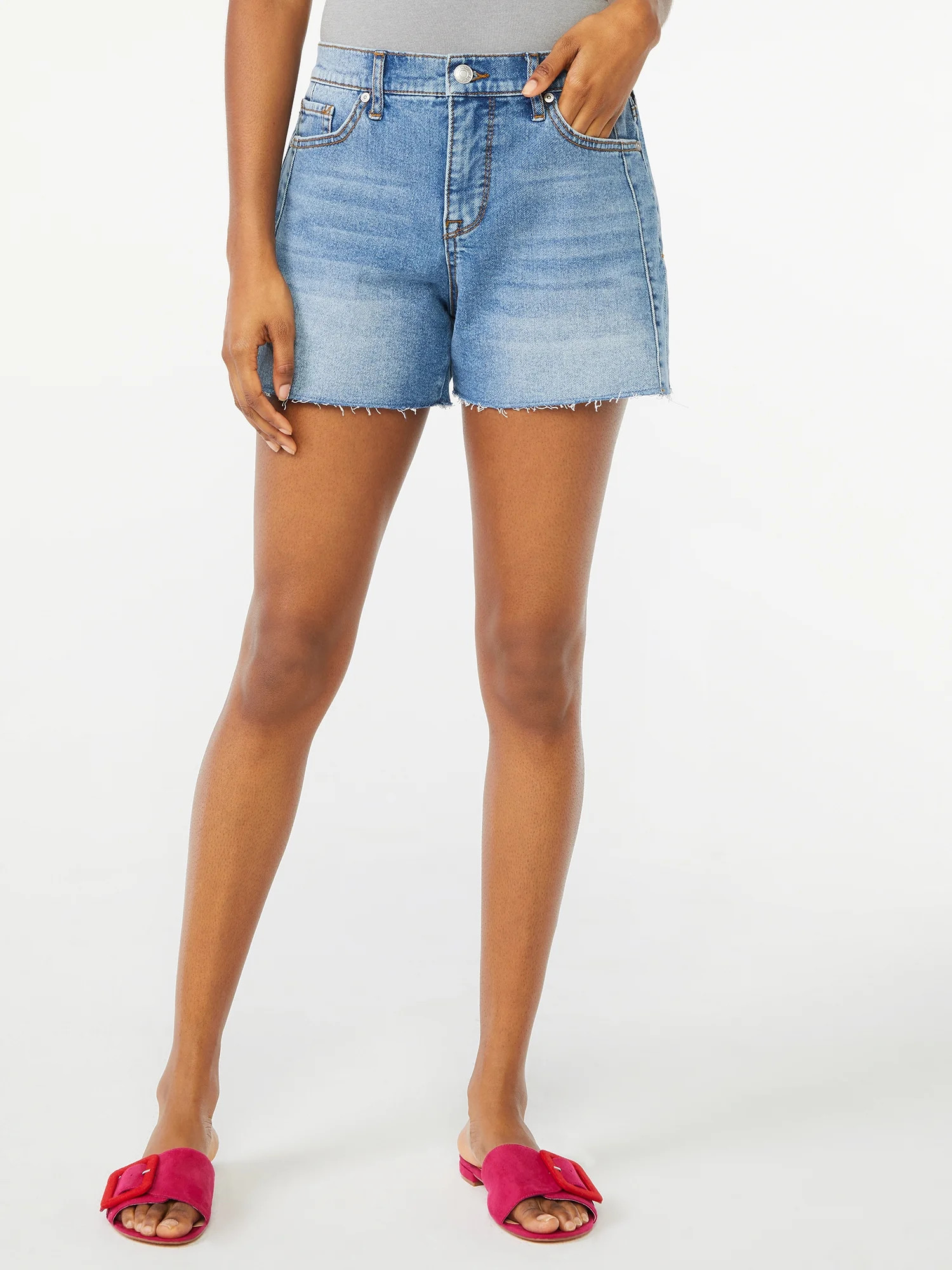 Scoops Women's Fayette Retro Destructed Boy Shorts | Walmart (US)