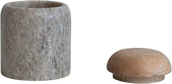 Creative Co-Op Modern Marble Wood Lid, Natural Canister | Amazon (US)