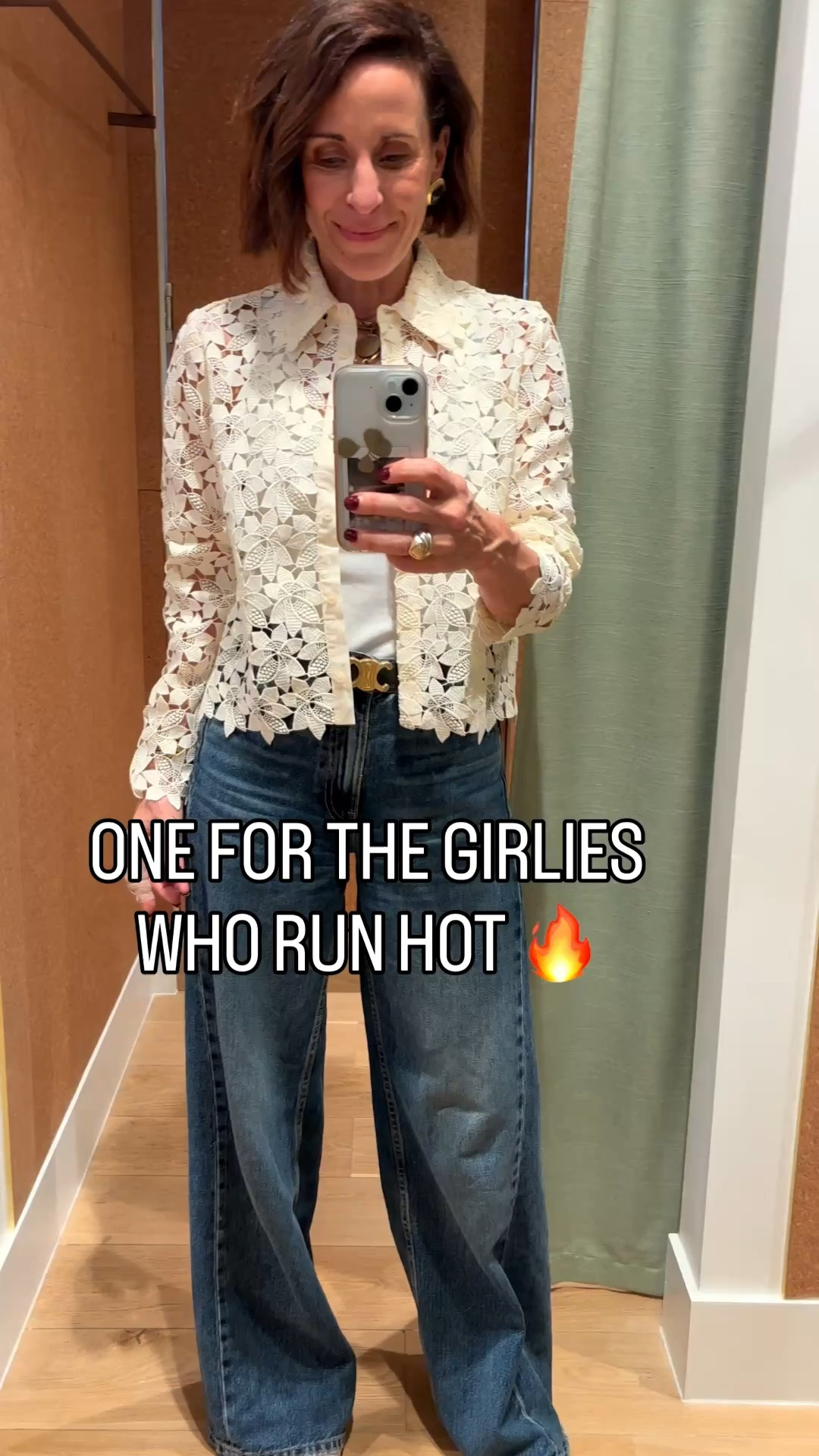 If you run hot and your looking for an easy option to wear day to night - this lace shirt is easy.
I’d remove the cami that comes with it and wear it as a jacket with your own top underneath. Style with jeans, trousers or faux/leather bottoms.
I tried a size 6 and it was true to size.

#LTKautumn #LTKwinter #LTKstyletip