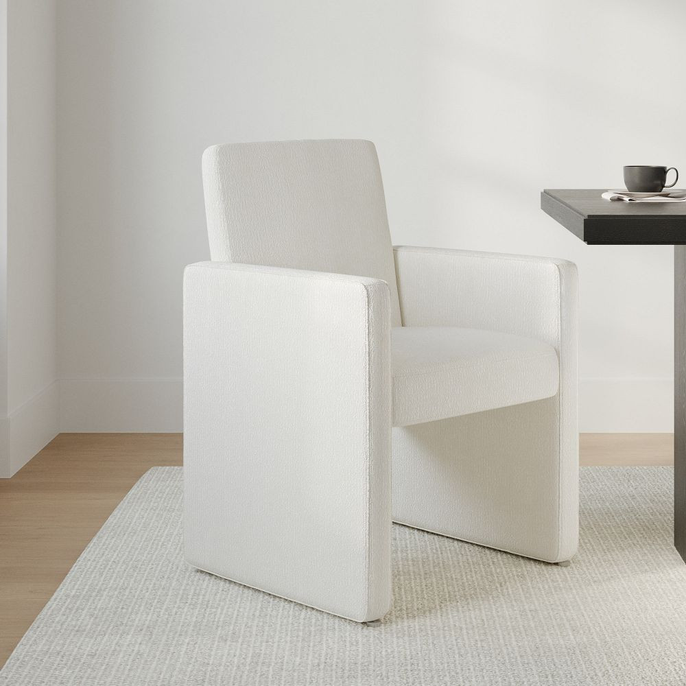 Lofted Boucle Upholstered Dining Arm Chair | West Elm (US)