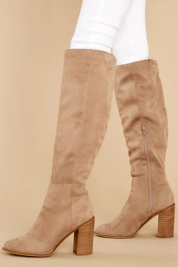 Standing Tall Taupe Boots | Red Dress 