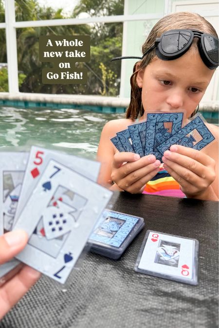 Waterproof cards… these have been fun at the beach and pool. Pro tip: after shuffle, they stack better underwater.

#LTKKids #LTKFamily #LTKSwim