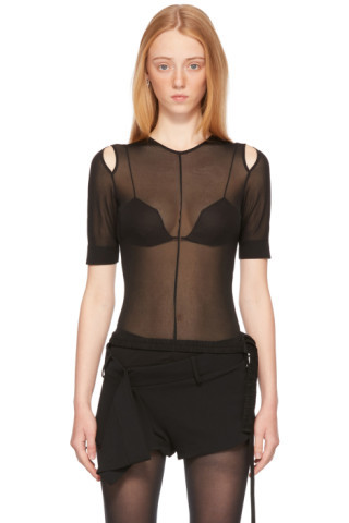 SSENSE Exclusive Black Cut-Out T-Shirt | SSENSE