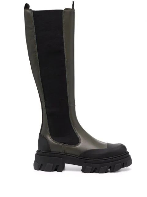 knee-high chunky boots | Farfetch (UK)