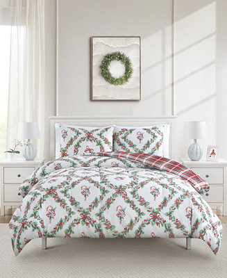 Enchante Wreath With Bow Reversible 3-Pc. Comforter Sets, Created for Macy's - Macy's | Macy's