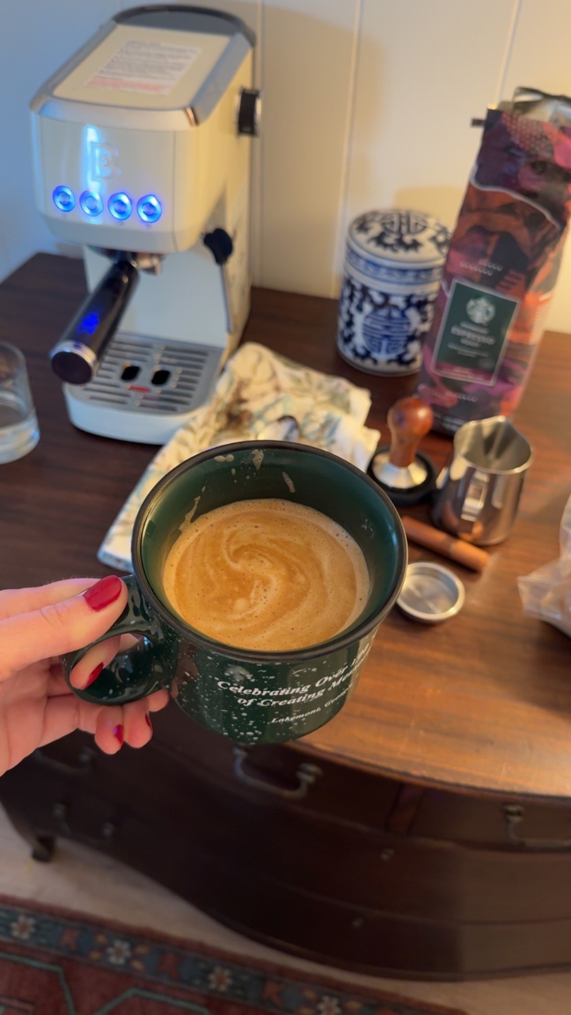 Espresso machine, espresso beans, and all espresso accessories linked 💌☕️