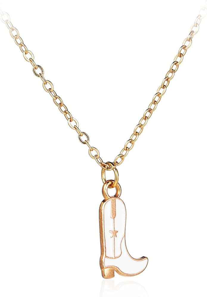 Pingyongchang Cowboy Boot Necklace Gold Cowgirl Necklace For Women Disco Cowgirl Western Necklace... | Amazon (US)
