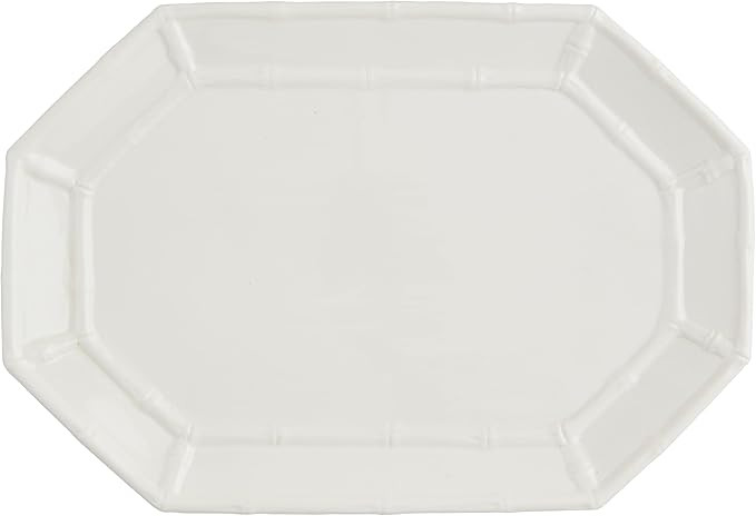 Mud Pie 17" x 11 3/4" Bamboo Platter, White | Amazon (US)