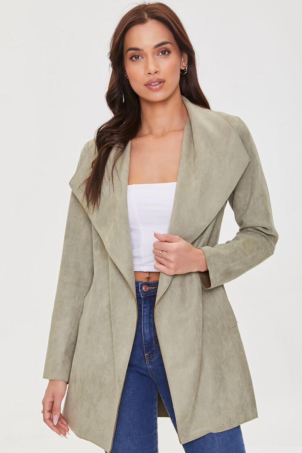 Belted Faux Suede Wrap Jacket | Forever 21 | Forever 21 (US)