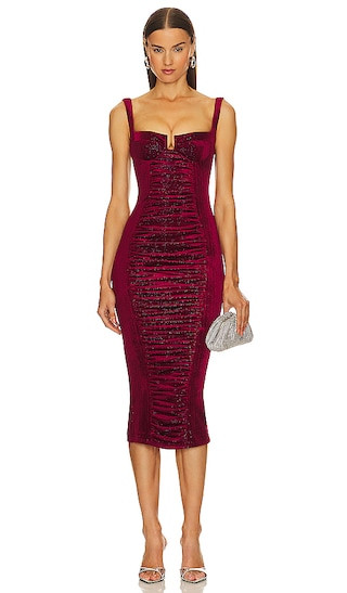 x REVOLVE Sidney Midi Dress in Oxblood | Revolve Clothing (Global)