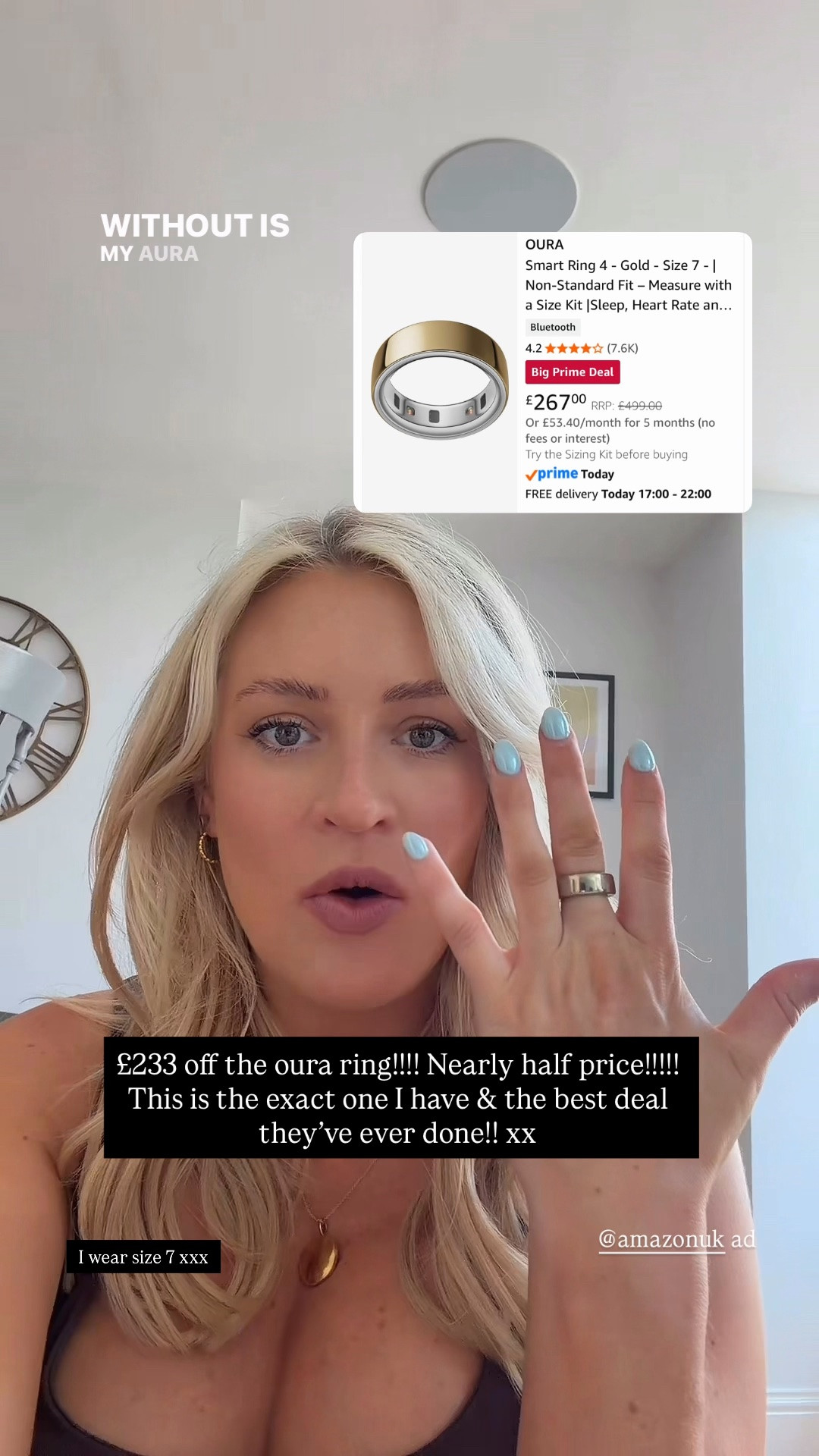 My oura ring is nearly half price in the Amazon prime sale!!! £233 saving! The best deal I’ve seen! Couldn’t live without it such a good buy! I wear size 7

Ad 

Amazon finds, Amazon prime day, Amazon discount, oura ring

#LTKuk