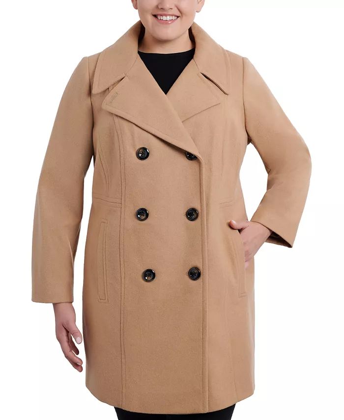 Plus Size Double-Breasted Peacoat, Created for Macy's | Macys (US)