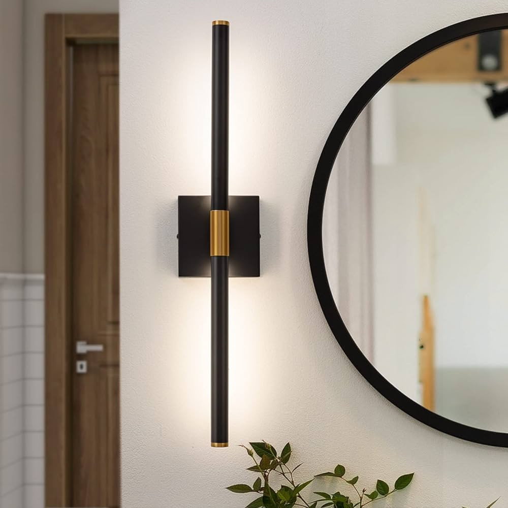 Faziyo Bathroom Vanity Light Fixtures Over Mirror Dimmable Black Gold 24 inch LED Vanity Lights 4000K Morden Wall Sconce Picture Lights for Paintings | Amazon (CA)