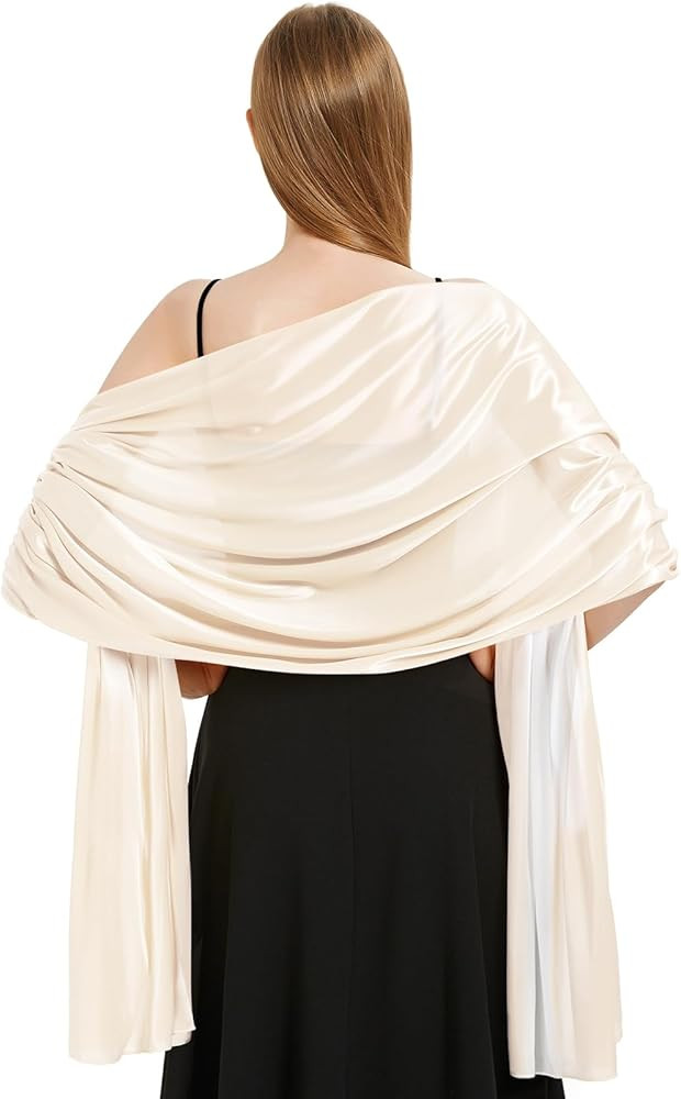 heekpek Ladies Satin Scarf Wedding Shawls and Wraps Womens Silky Scarf Lightweight Evening Party ... | Amazon (UK)
