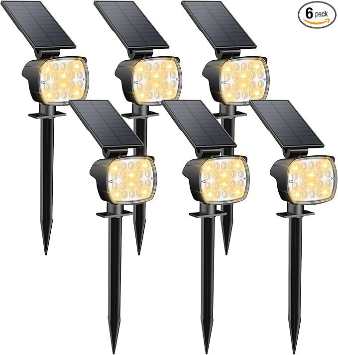 Kaxiida Solar Lights Outdoor Waterproof - 2025 Upgrade 3 Level Ultra Bright Spot Lights Uplights,... | Amazon (US)