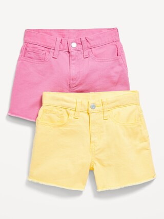 High-Waisted Frayed-Hem Midi Shorts 2-Pack for Girls | Old Navy (US)