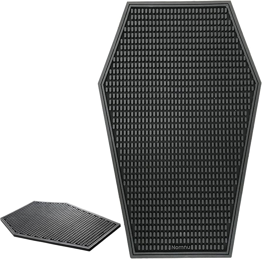 Nomnu Coffin Coffee Bar Mat For Countertop - Goth Kitchen Halloween Decor - Gothic Coffee Bar Acc... | Amazon (US)