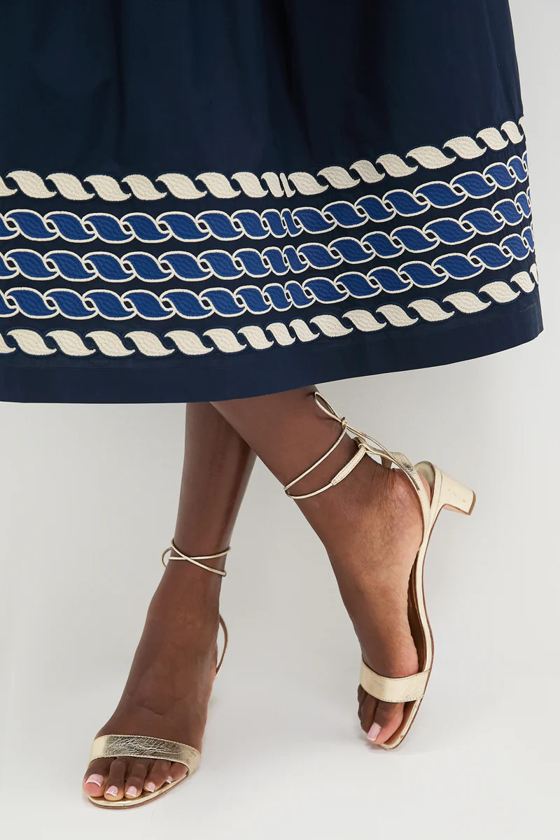 Navy High Tide Embroidered Stripe Gabriella Dress | Tuckernuck (US)