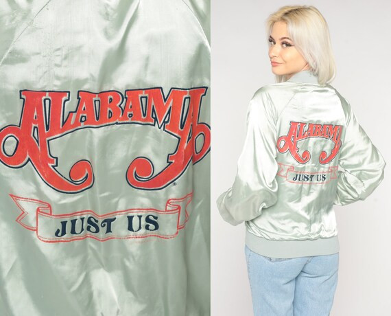 Alabama Band Jacket 80s Silver Satin Bomber Jacket Just Us - Etsy | Etsy (US)