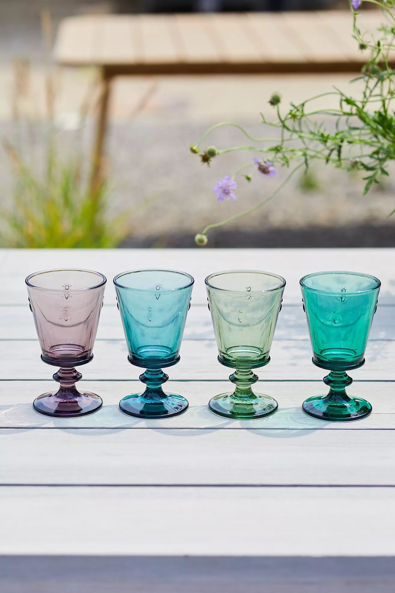 Colored Glass Bee Wine Glass | Anthropologie (US)