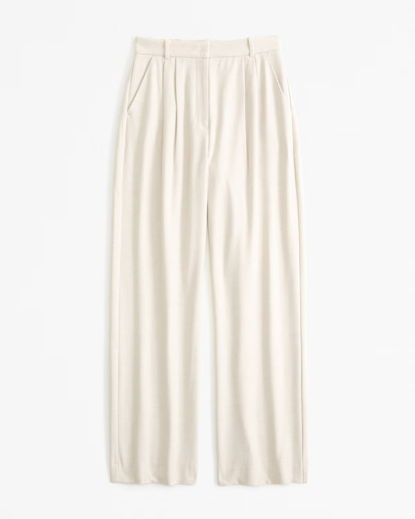 Women's Curve Love A&F Sloane Tailored Brushed Suiting Pant | Women's Bottoms | Abercrombie.com | Abercrombie & Fitch (US)