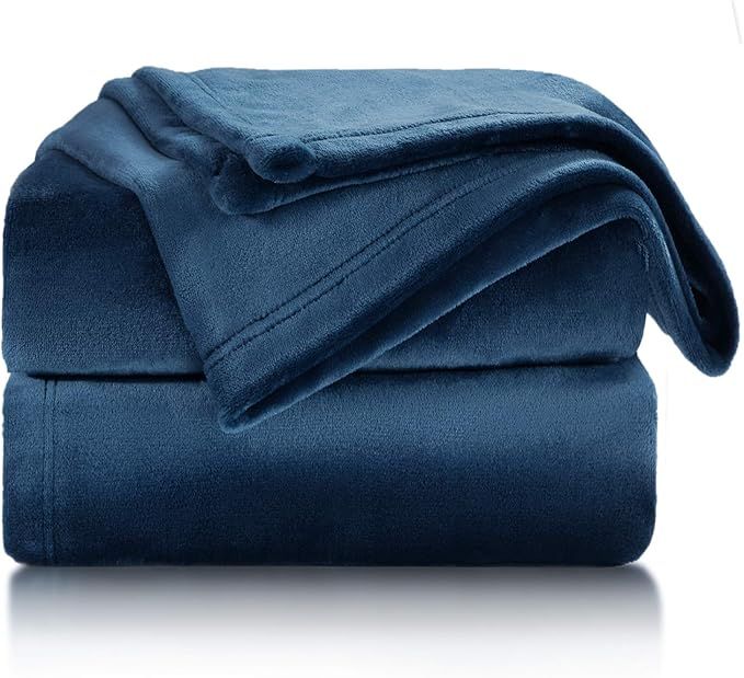 Bedsure Flannel Fleece Blanket Throw Size (50"x60"), Dark Blue - Lightweight Blanket for Sofa, Co... | Amazon (US)
