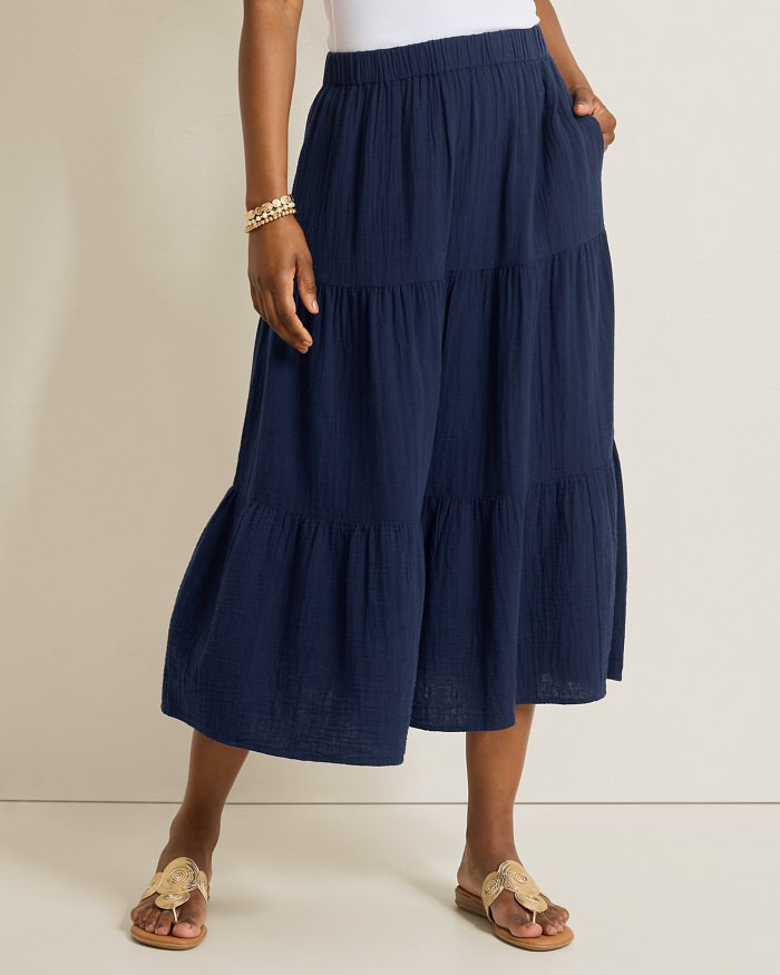 Island Gauze Tiered Midi Skirt | Tommy Bahama