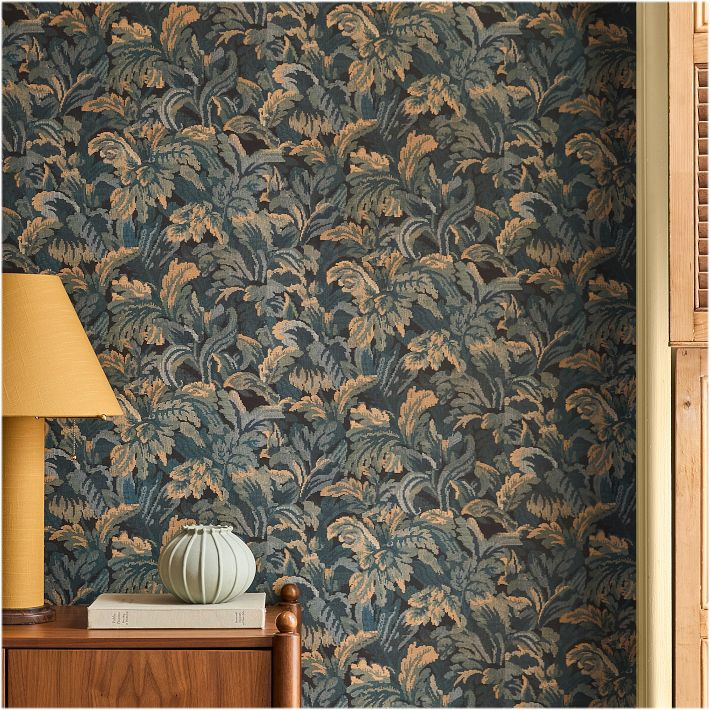 Pierce & Ward Leaf Jacquard Wallpaper | West Elm (US)