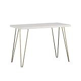 AmazonBasics Retro Hairpin Console Table - Solid White with Matte Gold Legs | Amazon (US)
