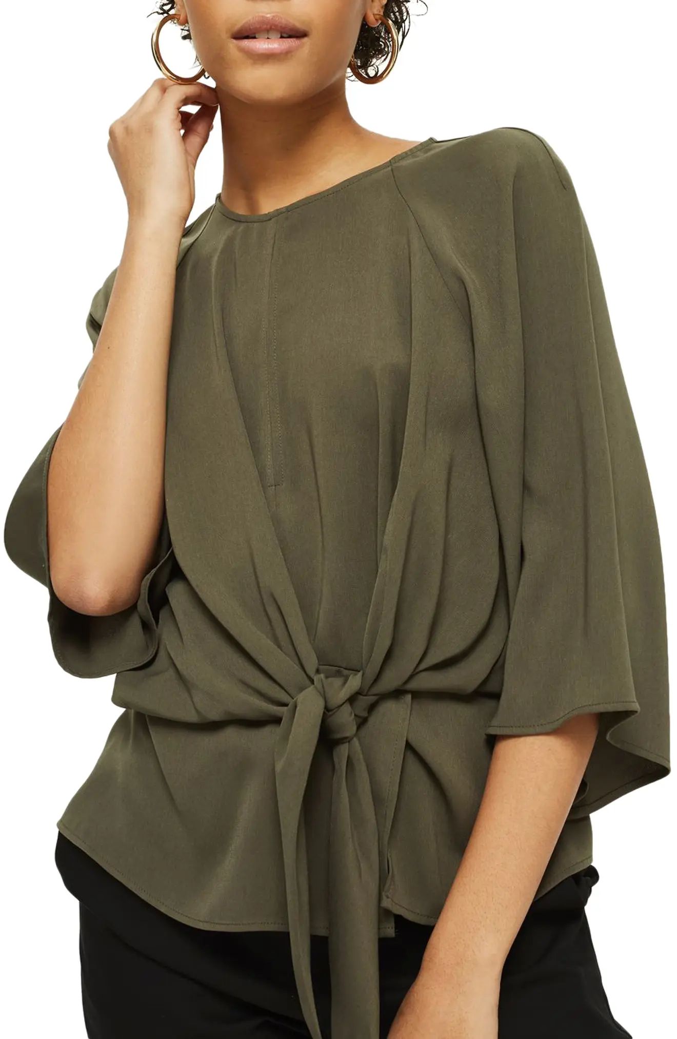 Topshop Slouchy Knot Front Blouse | Nordstrom