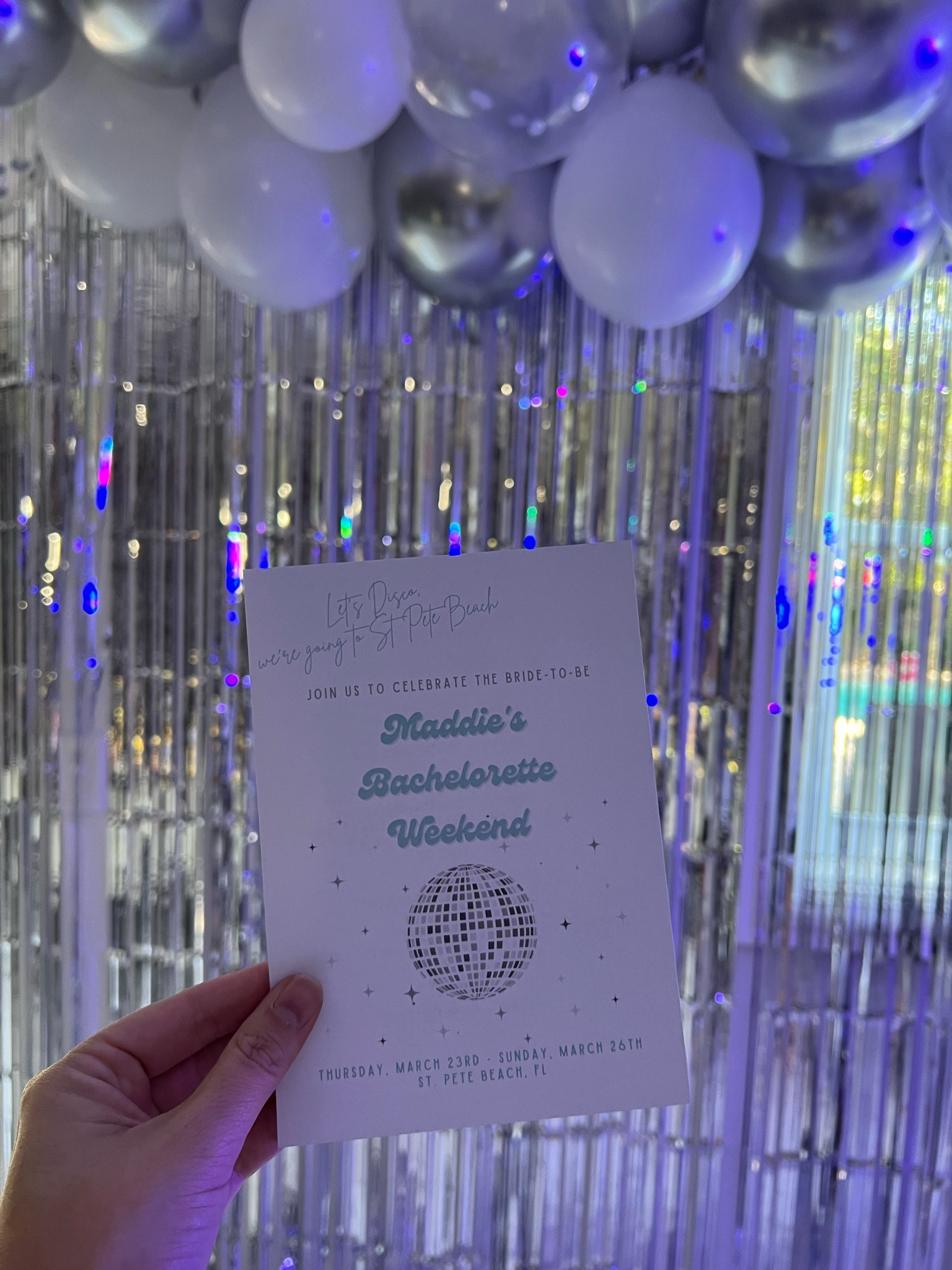 Let’s Disco Bachelorette 

bachelorette themes, decor kit, balloon garland, disco bride, disco bachelorette, etsy shop, bachelorette party, bachelorette weekend, bride to be, balloon arch, silver streamers, disco ball cups, xofetti finds

#LTKwedding #LTKFind #LTKtravel