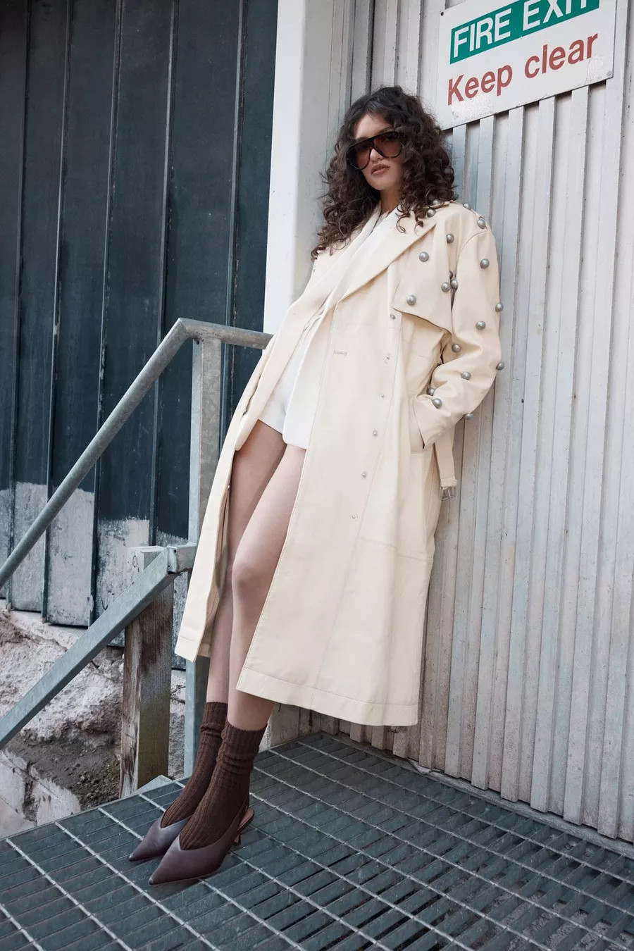 Limited Studded Real Leather Trench Coat | Nasty Gal US